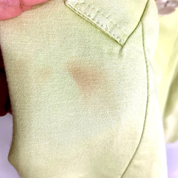 J. Jill Button Trench Jacket Linen Blend Long Sleeve Button Front PS Lime Green - Picture 7 of 12